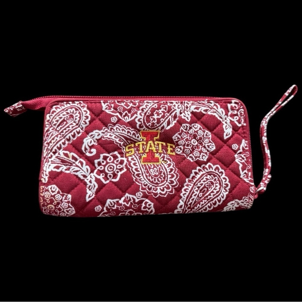 Collegiate RFID Front Zip Wristlet - Vera Bradley - Cardinal White Bandana